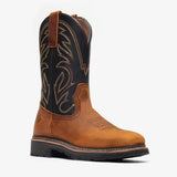 RANCHER GRIT 12" SQUARE TOE WELLINGTON (STEEL TOE) Black \ Crazy Brown