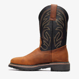 RANCHER GRIT 12" SQUARE TOE WELLINGTON (STEEL TOE) Black \ Crazy Brown