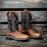 RANCHER GRIT 12" SQUARE TOE WELLINGTON (STEEL TOE) Black \ Crazy Brown