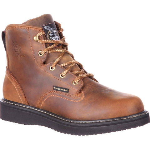 GB00124 6” Brown Waterproof Soft Toe - Georgia Boots