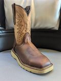 Cebu Arizona Steel toe - Brown Pull On Western Wedge Work Boot