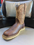 Cebu Arizona Steel toe - Brown Pull On Western Wedge Work Boot