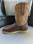 Cebu Arizona Steel toe - Brown Pull On Western Wedge Work Boot