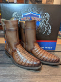 Wild West Brown Caiman - Side Zip Boots