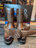 Wild West Brown Caiman - Side Zip Boots