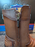 Wild West Brown Caiman - Side Zip Boots