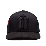 M Rhinestone Snapback - Black - Mexican Flag