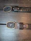 Del Cesar Western Belts - Black or Brown Leather Belt