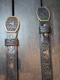 Del Cesar Western Belts - Black or Brown Leather Belt